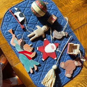 Country Christmas Bundle of TEN 10 Rustic Holiday Ornaments